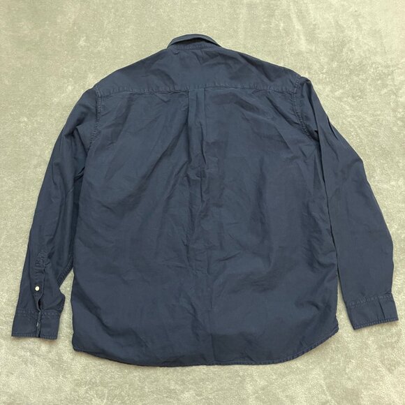 Vintage Ralph Lauren Jeans Co Button Down Shirt Navy Blue Size Medium - Picture 6 of 7